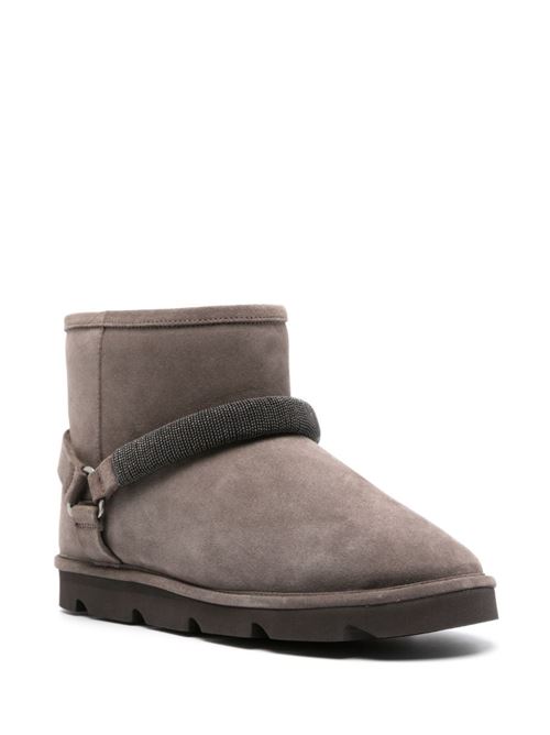 Taupe grey calf suede boot Brunello Cucinelli | MZSFG2834C8212